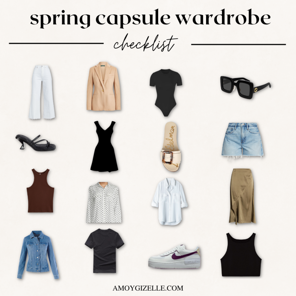 how to create a spring capsule wardrobe basics checklist for beginners.